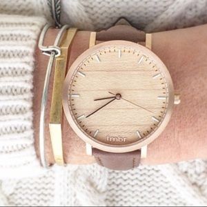 Tmbr. Rose Gold and Wood Watch